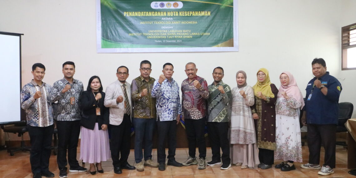 Penandatanganan Memorandum of Understanding (MoU) antara Institut Teknologi Sawit Indonesia dengan 3 PTS Sumatera Utara secara Serentak
