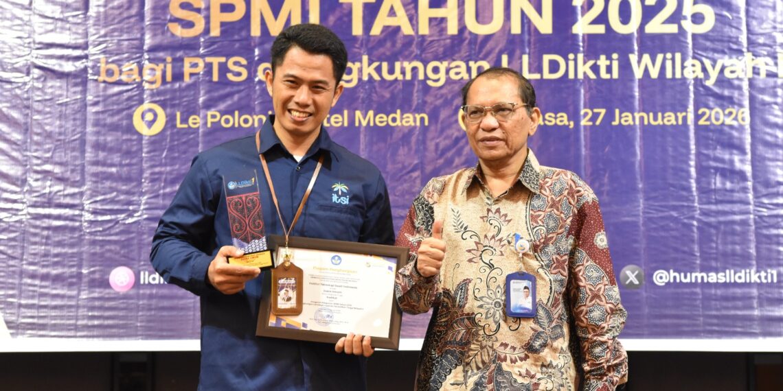 ITSI RAIH 4 PENGHARGAAN PADA KEGIATAN ANUGERAH PELAPORAN SPMI TAHUN 2025 DI LINGKUNGAN LLDIKTI WILAYAH I