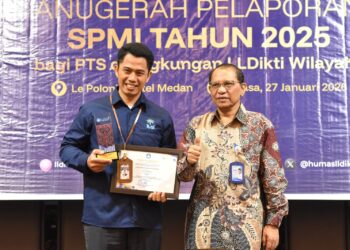 ITSI RAIH 4 PENGHARGAAN PADA KEGIATAN ANUGERAH PELAPORAN SPMI TAHUN 2025 DI LINGKUNGAN LLDIKTI WILAYAH I